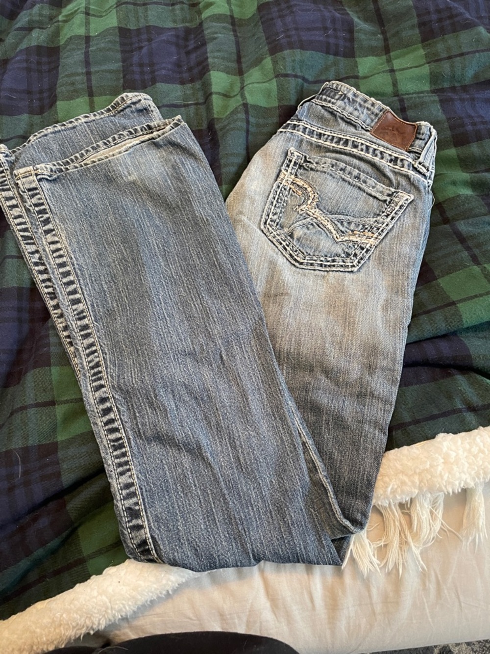 Big Star Light Blue Straight Leg Jeans with Embroidered Back Pocket